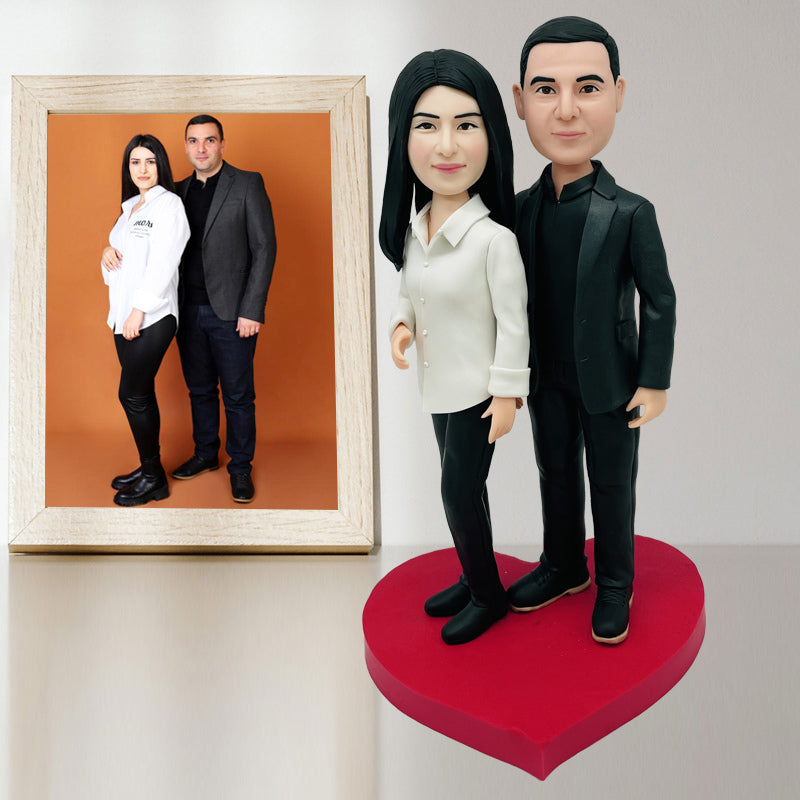 Polymer Clay Figurines Couple Clay Doll Custom Engraved Gifts For Wife