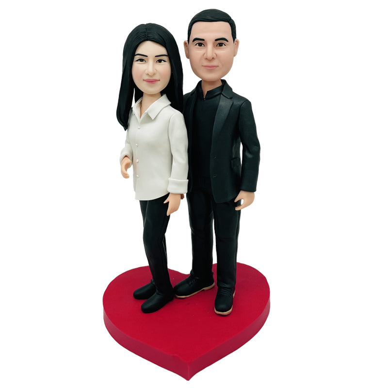 Polymer Clay Figurines Couple Clay Doll Custom Engraved Gifts For Wife