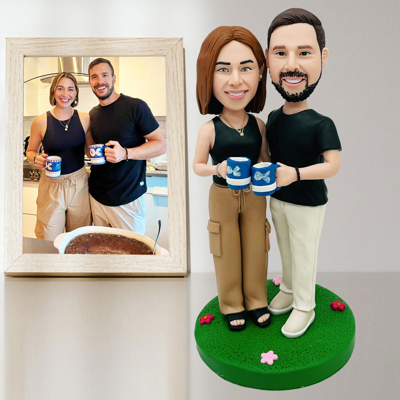 Customized Clay Sculpture Couple Personalized Soft Clay Figurines