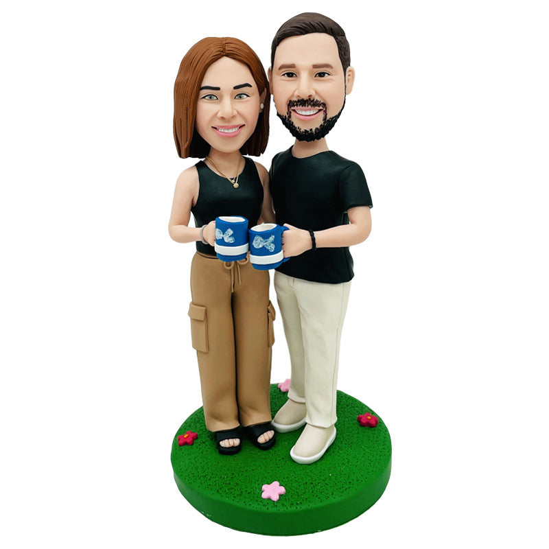 Customized Clay Sculpture Couple Personalized Soft Clay Figurines