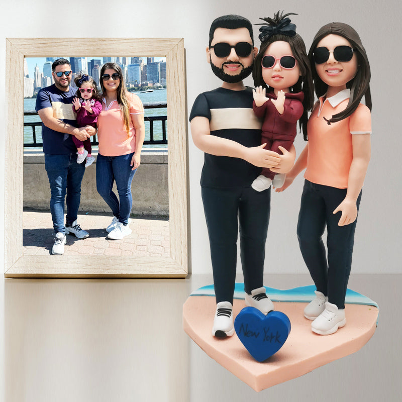 Custom Polymer Clay Doll A Family Of 3 Custom Anniversary Gift