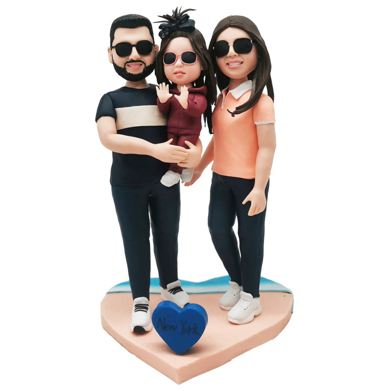 Custom Polymer Clay Doll A Family Of 3 Custom Anniversary Gift
