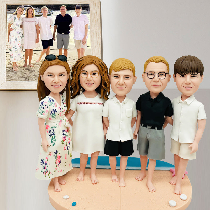 Handmade Action Figure 5 Person Clay Dolls Birthday Gifts For Leader