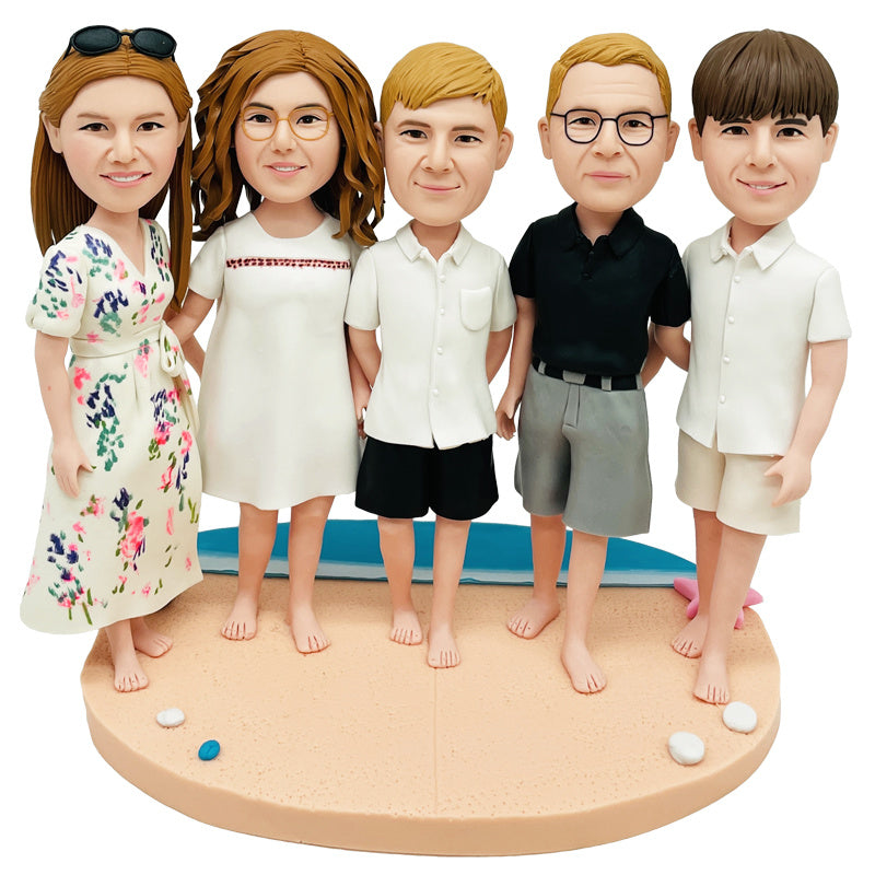 Handmade Action Figure 5 Person Clay Dolls Birthday Gifts For Leader