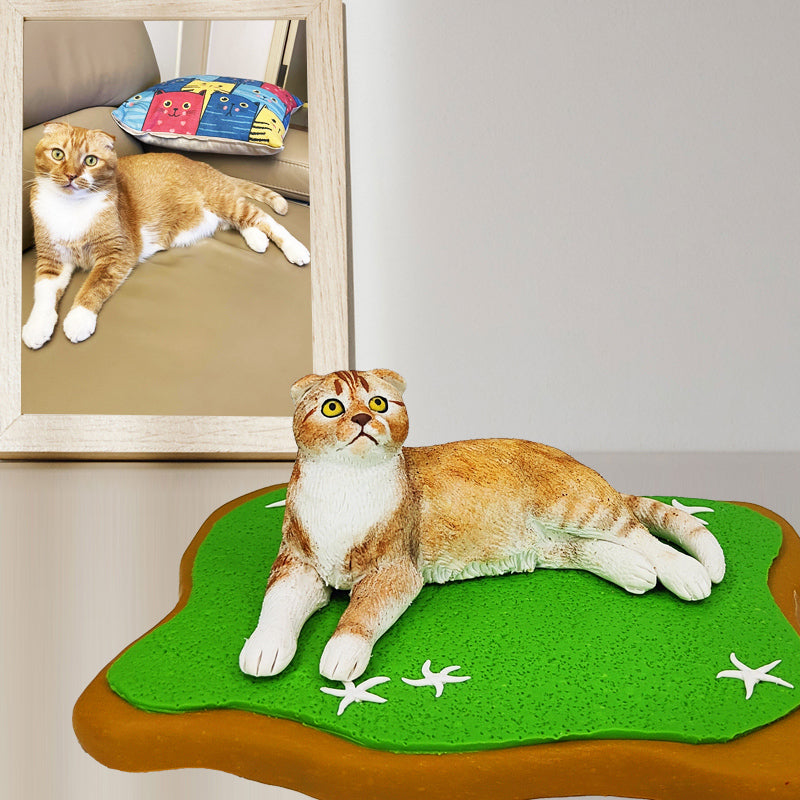 clay cat sculpture
