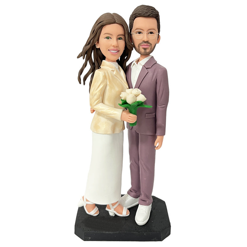 Handmade Clay Figure Personalized Bobbleheads Couple Custom Doll Gifts
