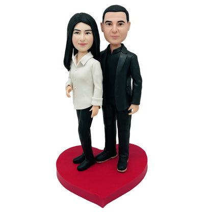 Polymer Clay Figurines Couple Clay Doll Custom Engraved Gifts For Wife