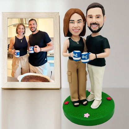 Customized Clay Sculpture Couple Personalized Soft Clay Figurines