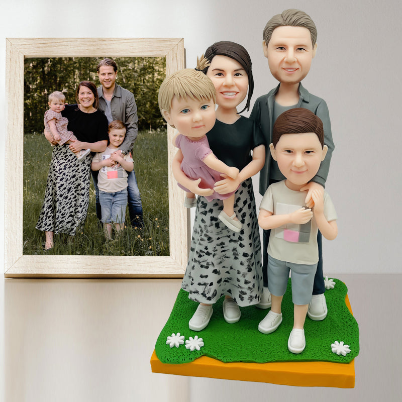 Personalized Clay Sculpture A Family Of 4 Clay Doll Mothers Day Gifts