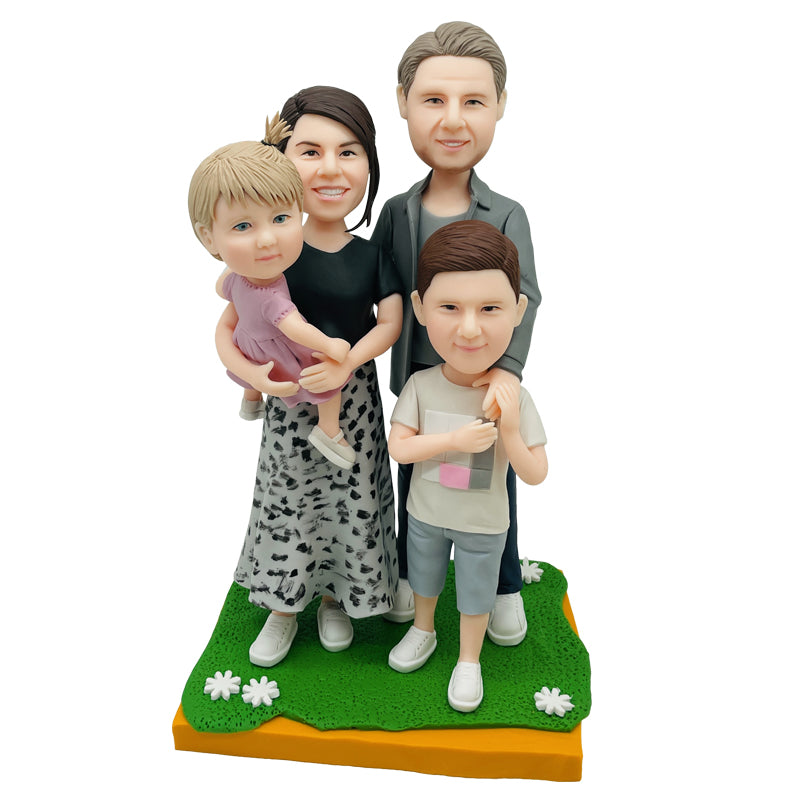 Personalized Clay Sculpture A Family Of 4 Clay Doll Mothers Day Gifts