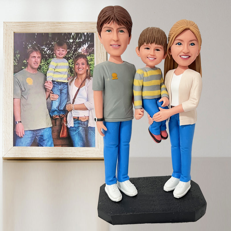 Polymer Clay Figures A Family Of 3 Custom Figurines Father&