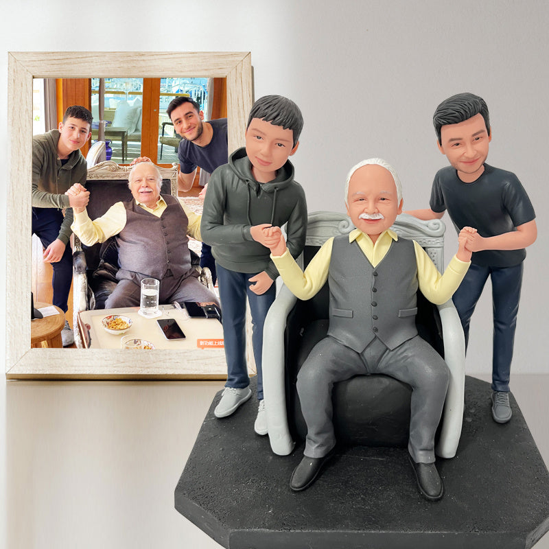 Custom Bobbleheads 3 Person And 1 Sofa Custom Engraved Teacher Gifts