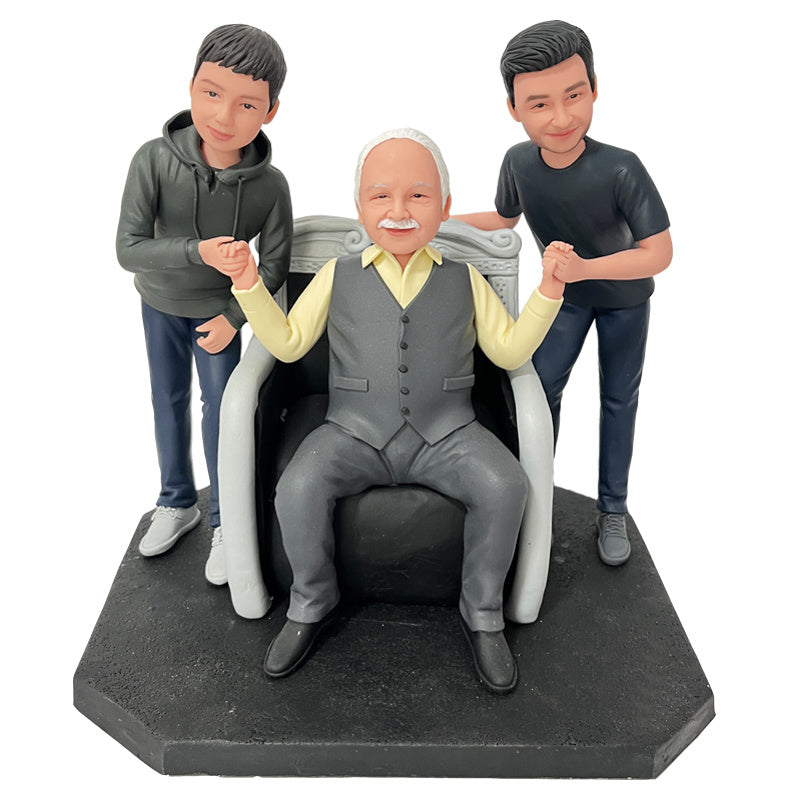 Custom Bobbleheads 3 Person And 1 Sofa Custom Engraved Teacher Gifts