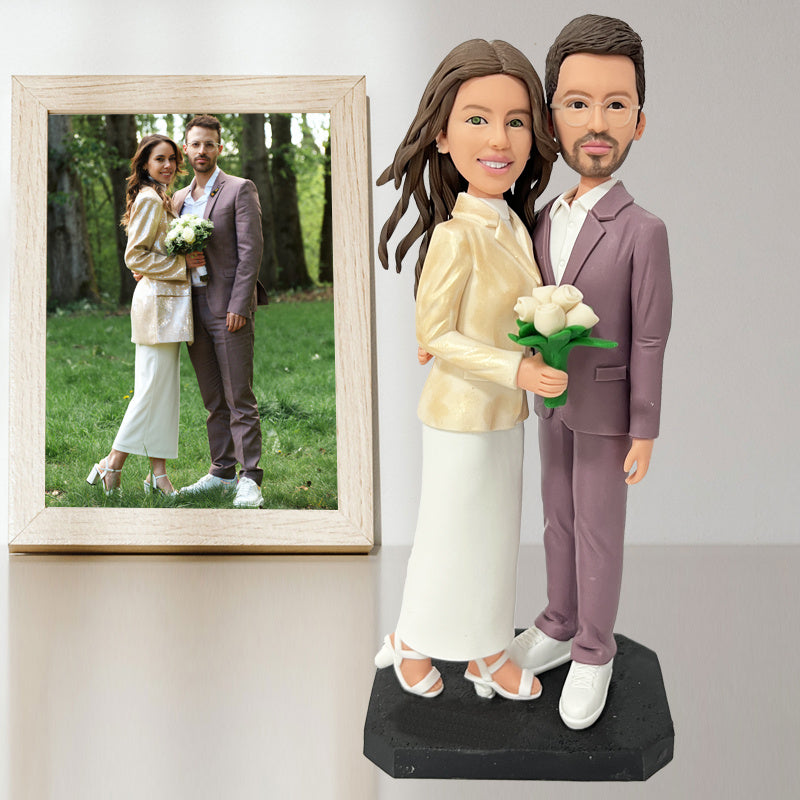 Handmade Clay Figure Personalized Bobbleheads Couple Custom Doll Gifts